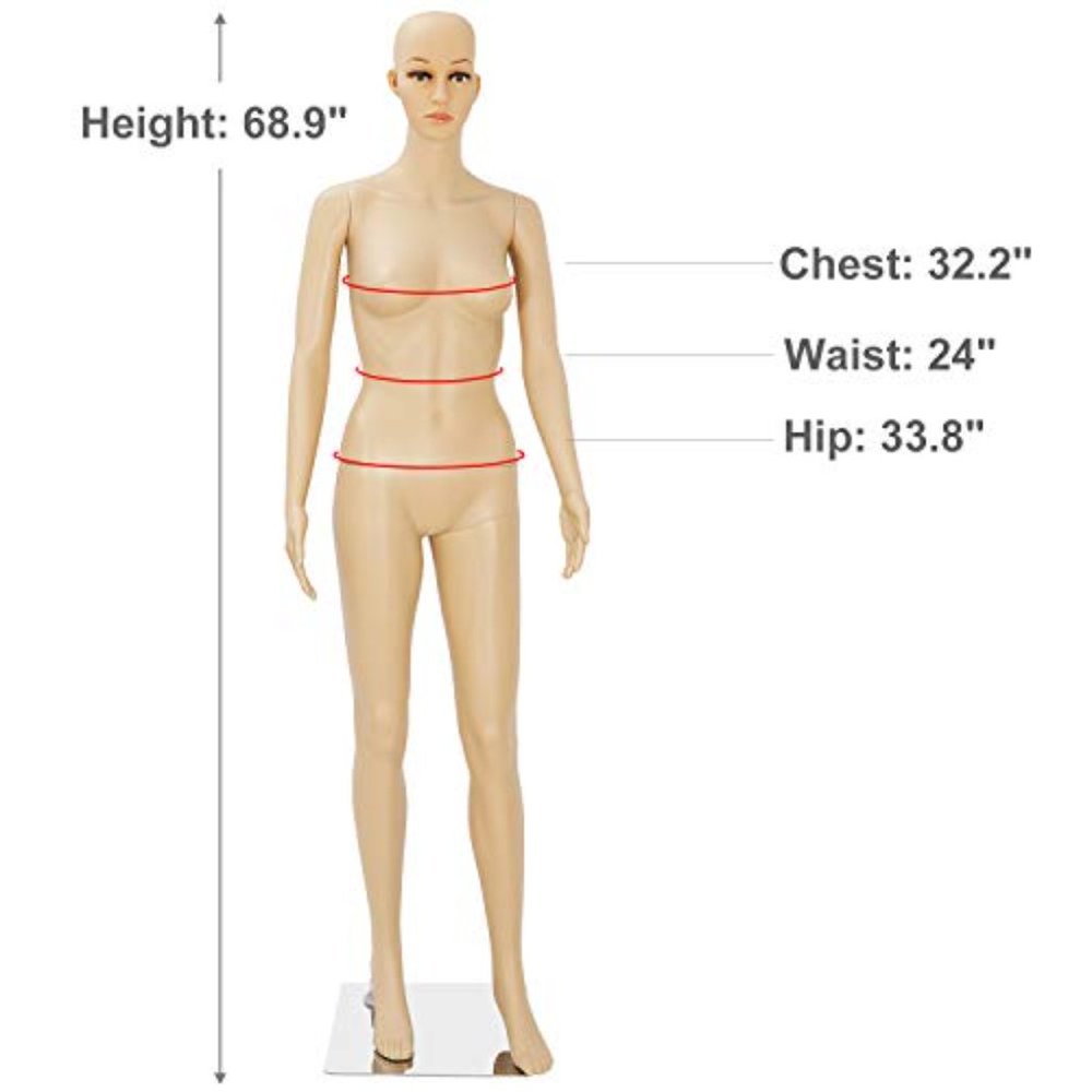 Mannequin Full Body Dress Form Female Adjustable Realistic Model Stand - Picture 6 of 9